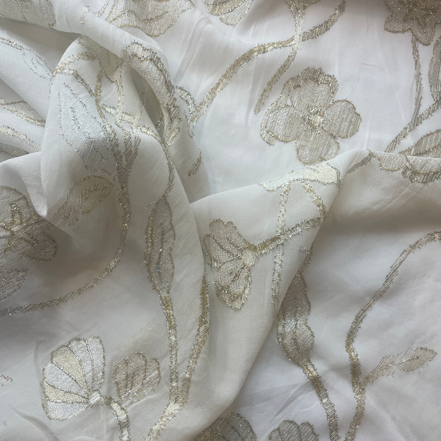 Gatsby gold and silver lurex Silk Chiffon