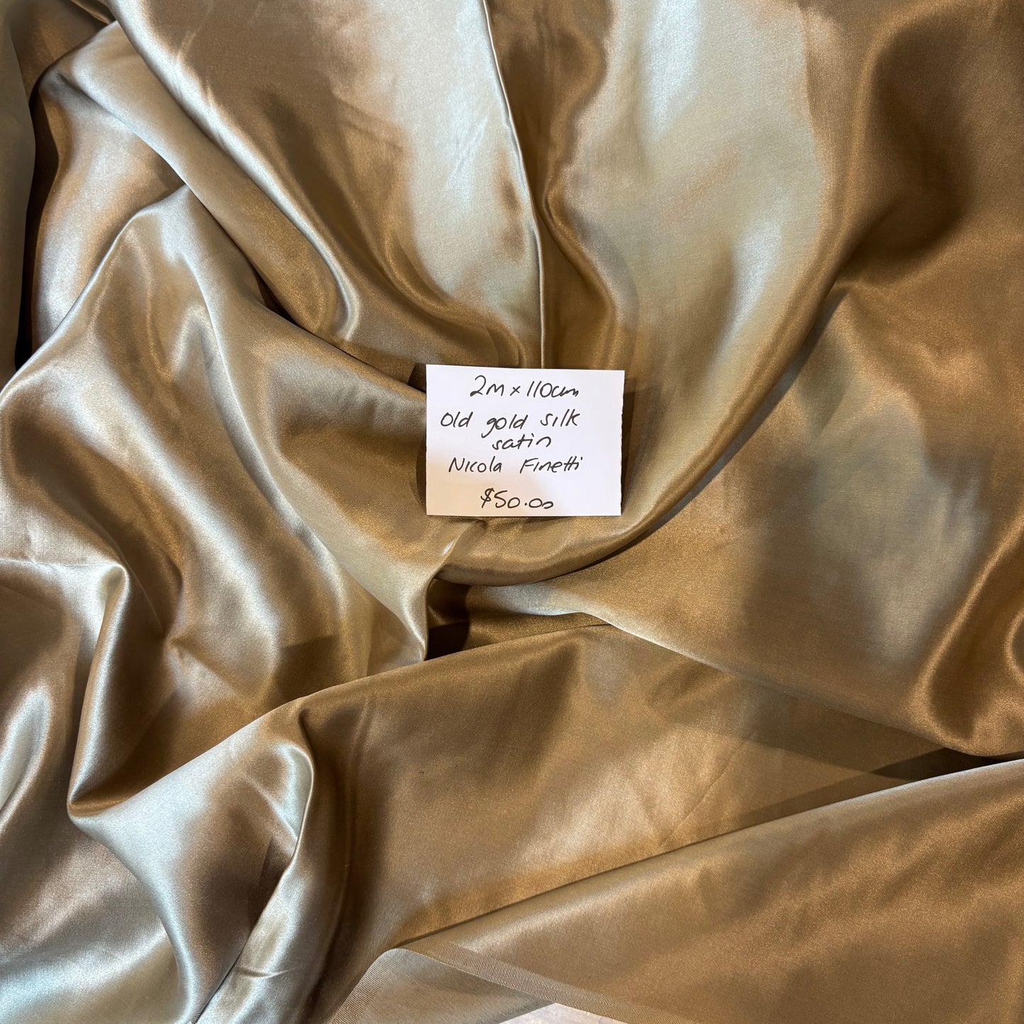 2m Old Gold Silk Satin