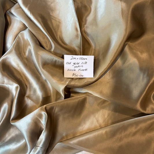 2m Old Gold Silk Satin