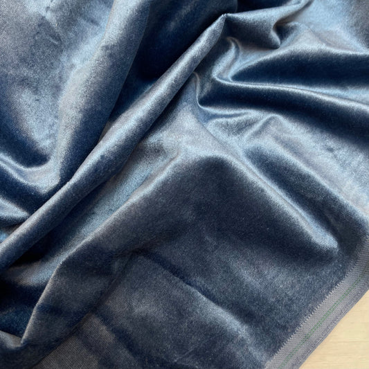 60cm Mid Blue Stretch Cotton Velvet