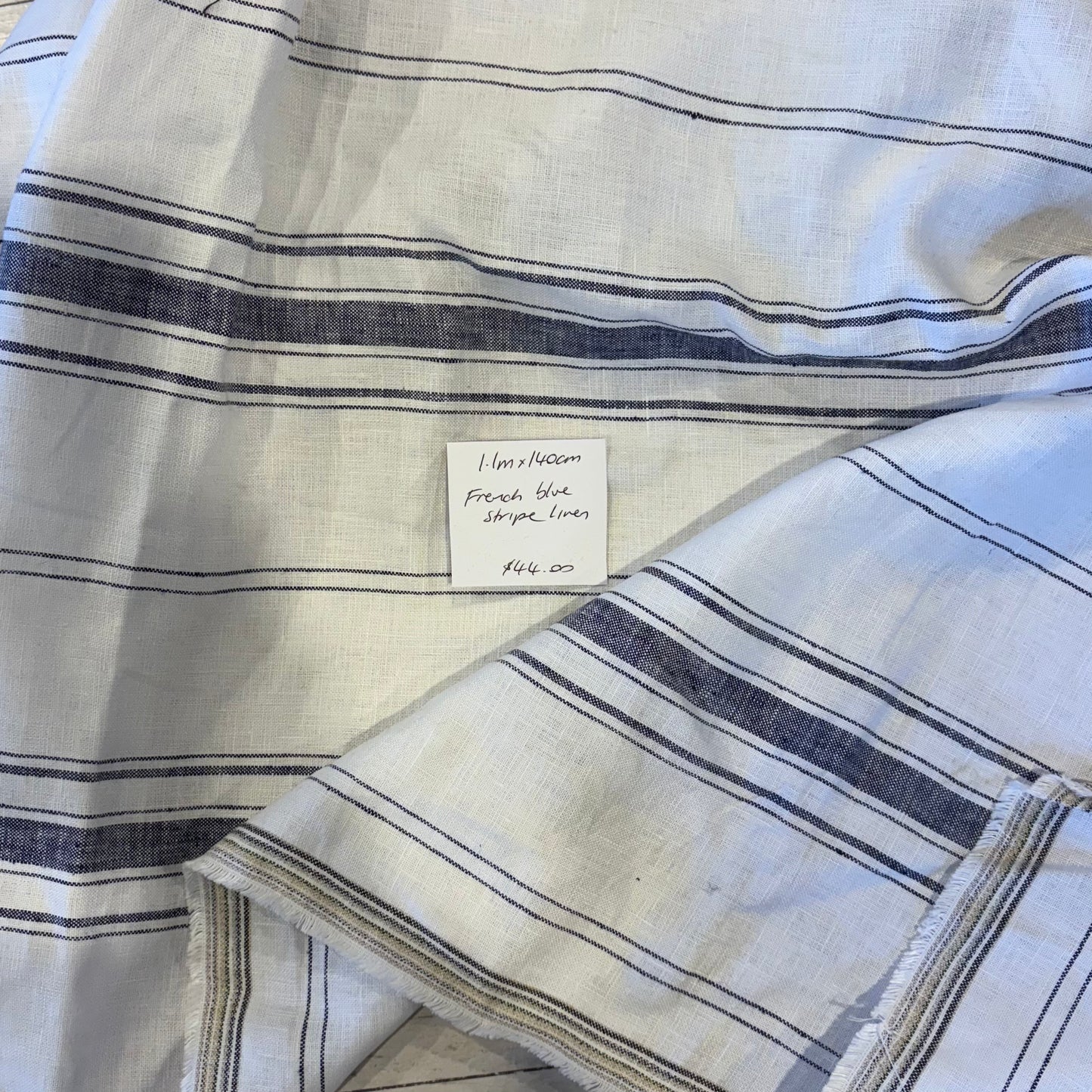 1.1m French Blue Stripe Linen