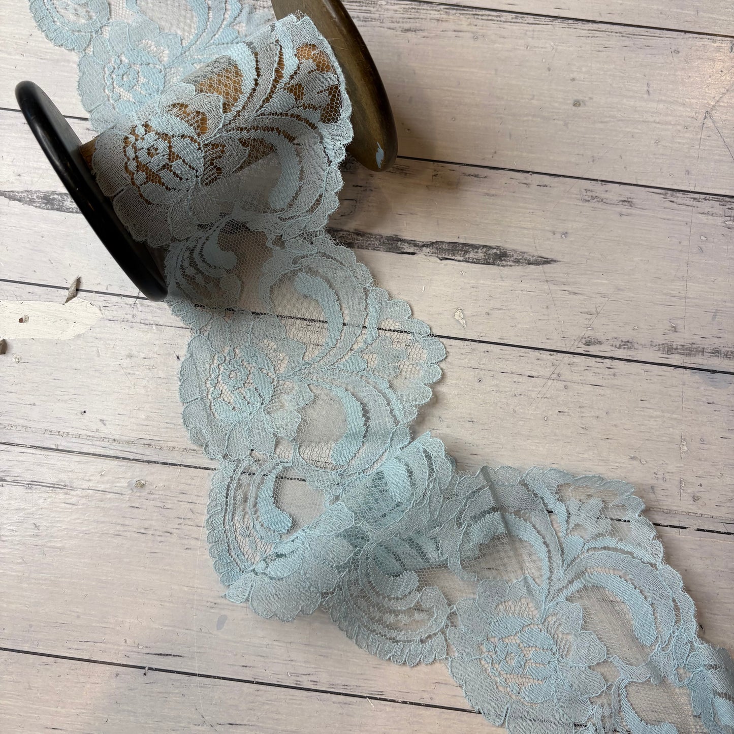 Powder Blue Vintage Rose Lace