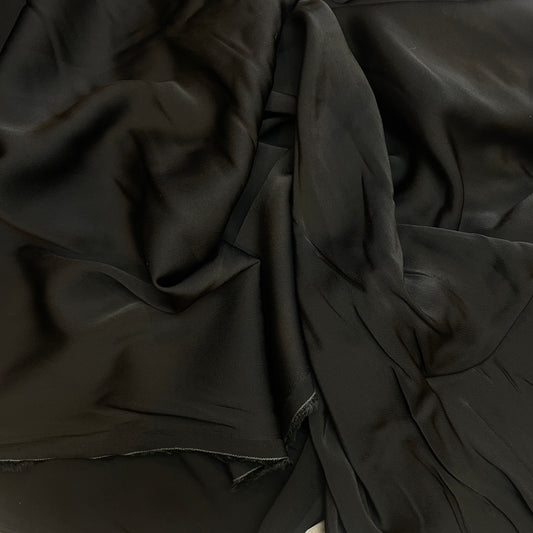Black viscose stretch satin