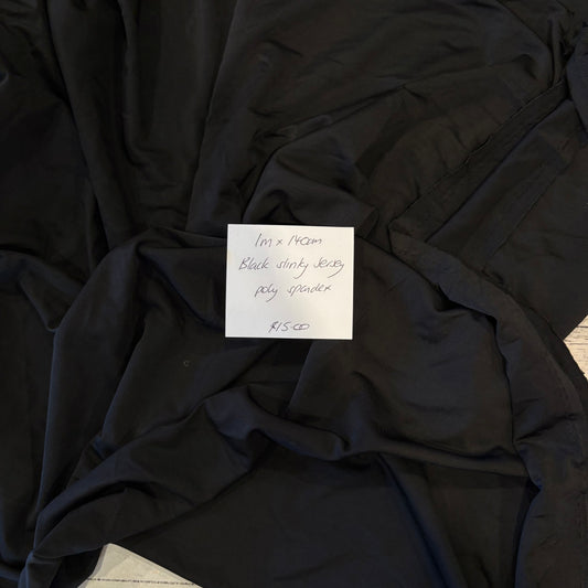 1m Black Slinky Jersey