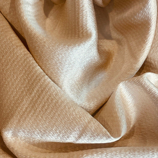 Champagne textured stretch viscose satin