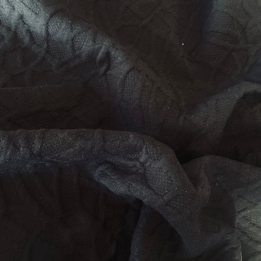 1m black textured knit