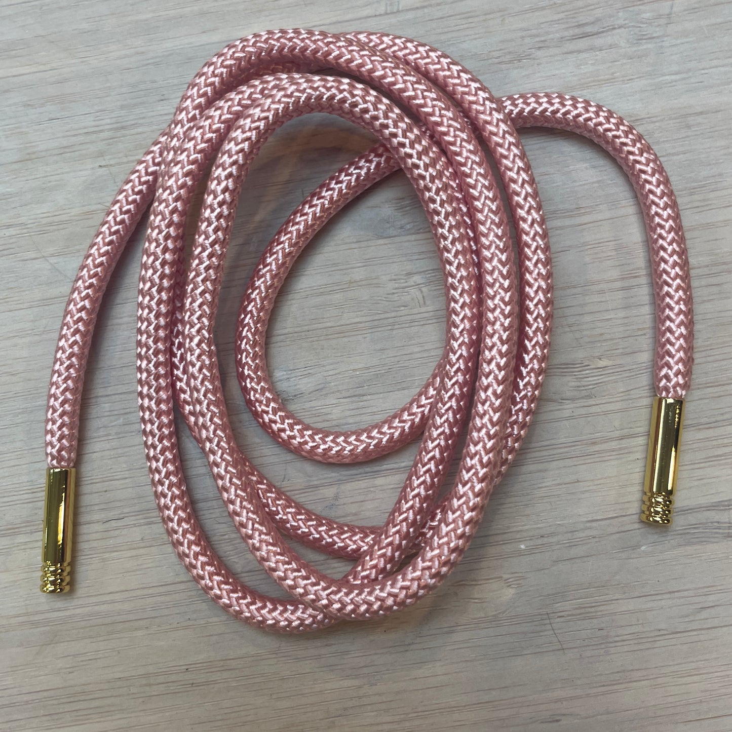 Rose pink toggled cord tie 110cm