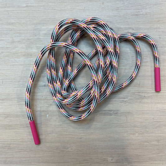 Carnival stripe toggled cord tie 170cm