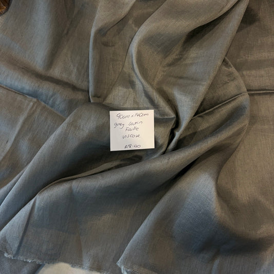 90cm Grey Satin Faille