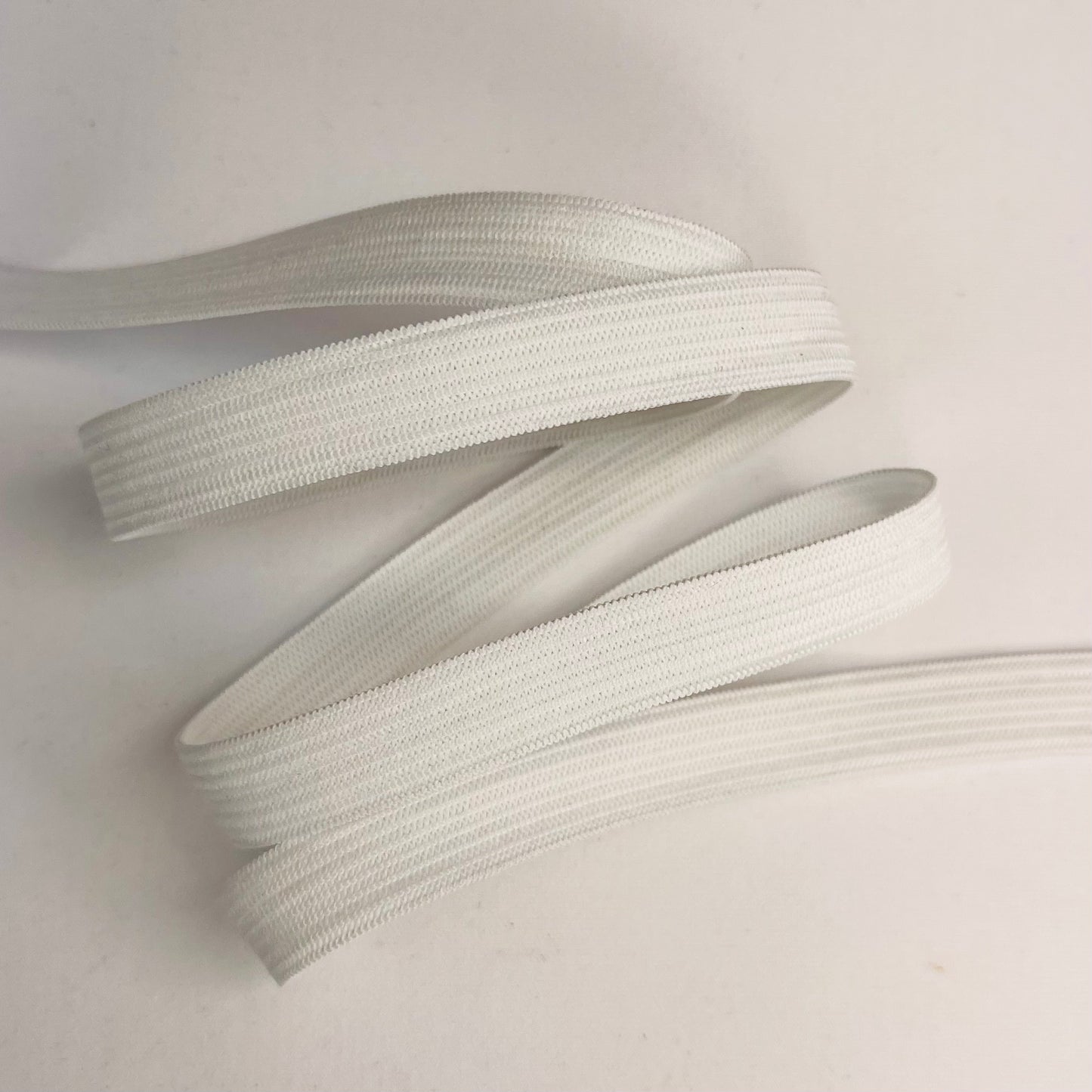 12mm White Braided Sports Elastic