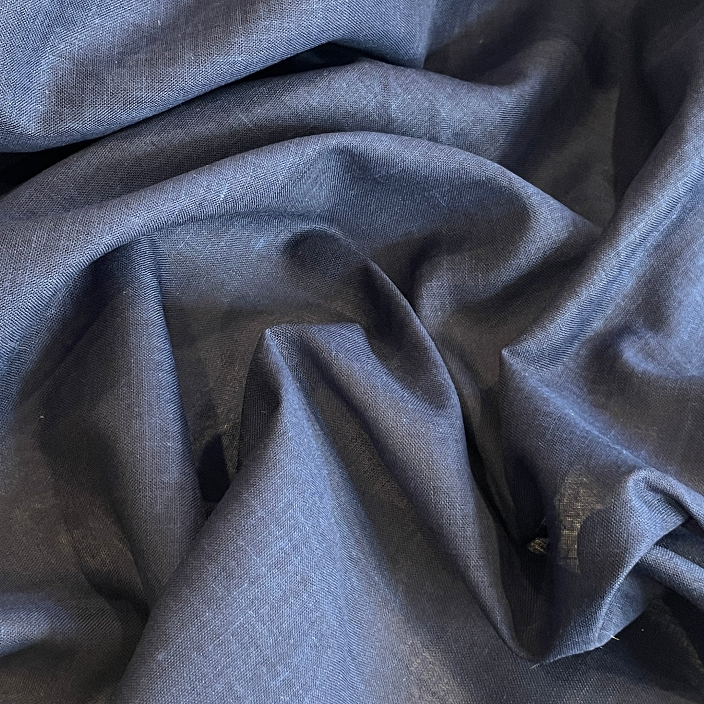 Navy yarn dyed poly Cotton Voile