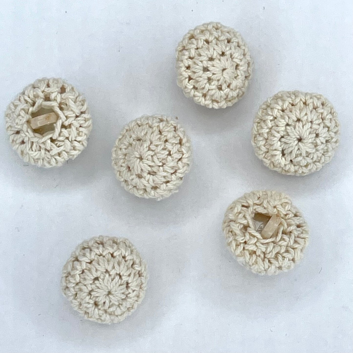 20mm Cream Cotton Crochet Cover Button