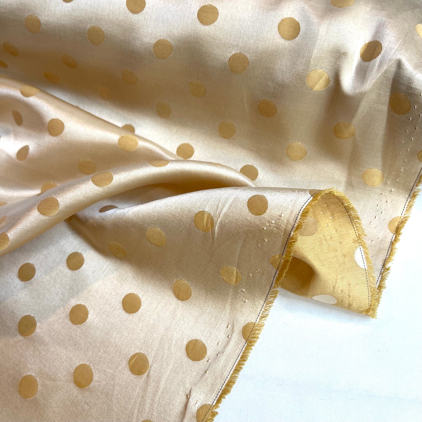 Honey Tea Silk Cotton Jacquard Spots