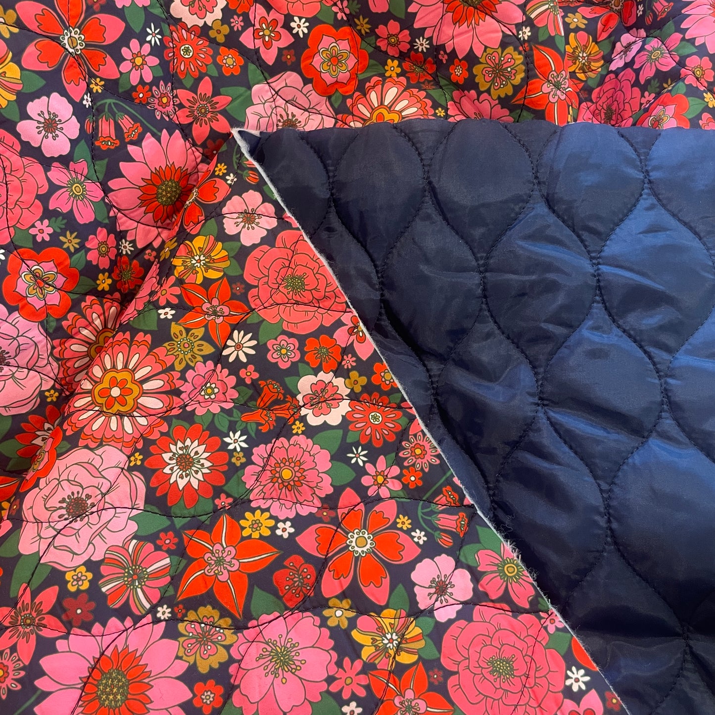 Maggie Quilted Puffer - Navy