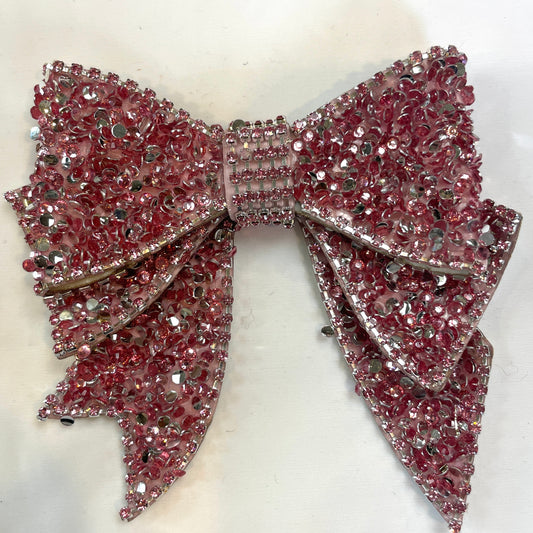 Rose pink jewelled bow