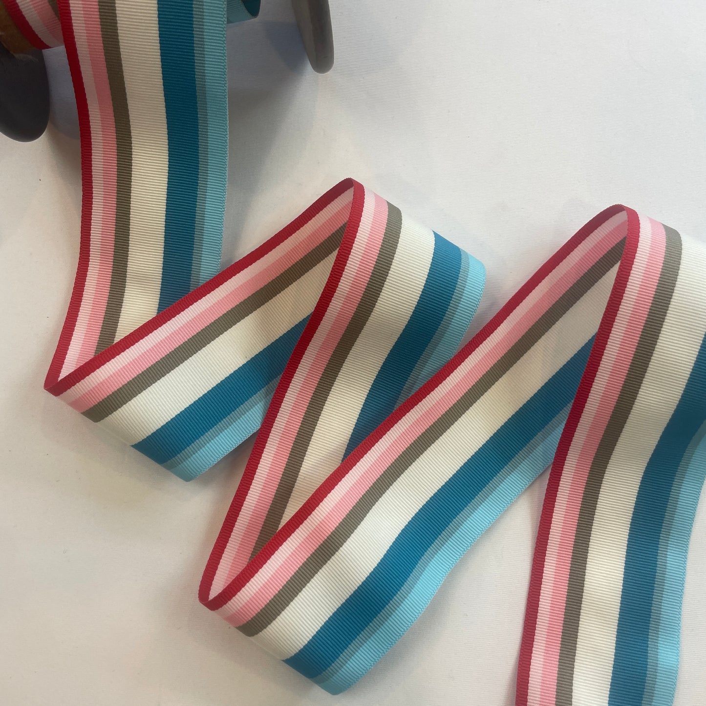 Candyland stripe gros grain ribbon 50mm