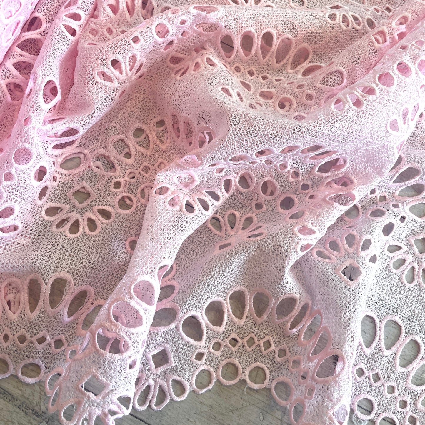 Prettiest pink Guipure Lace