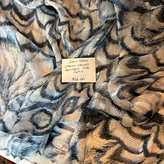 1m Storm Clouds Burnout Silk Satin