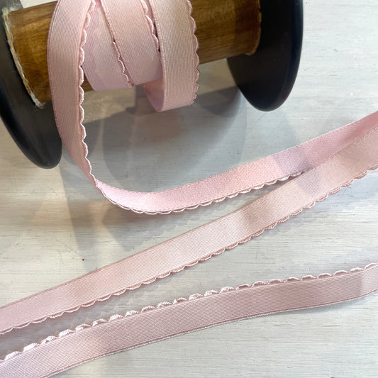 Ballet pink 15mm Plush Picot Elastic