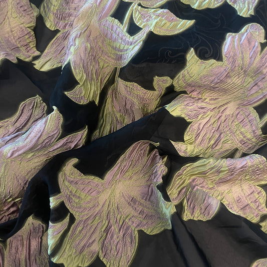 1.3m Lime iris cloque organza