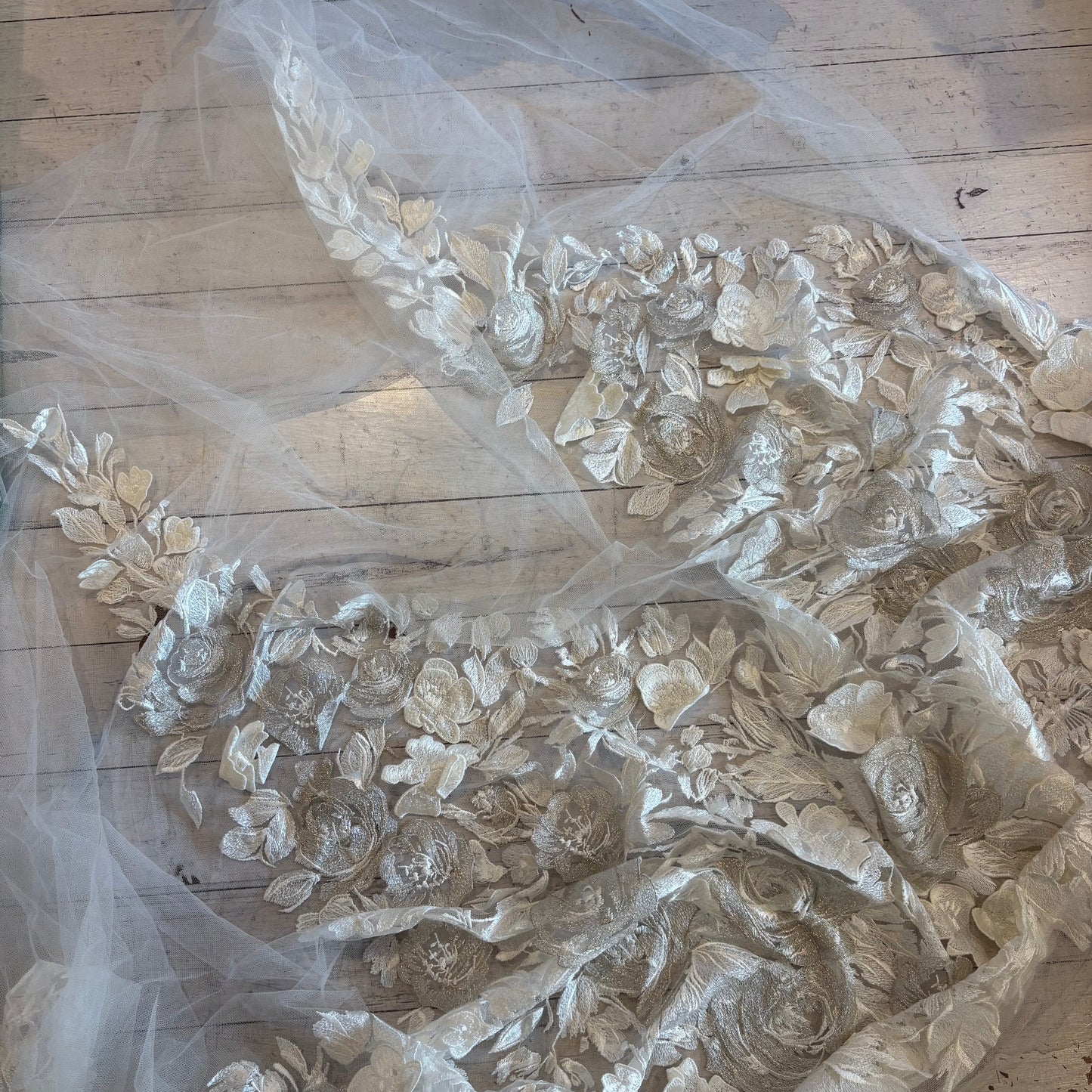 1.5m 3D Embroidered Tulle