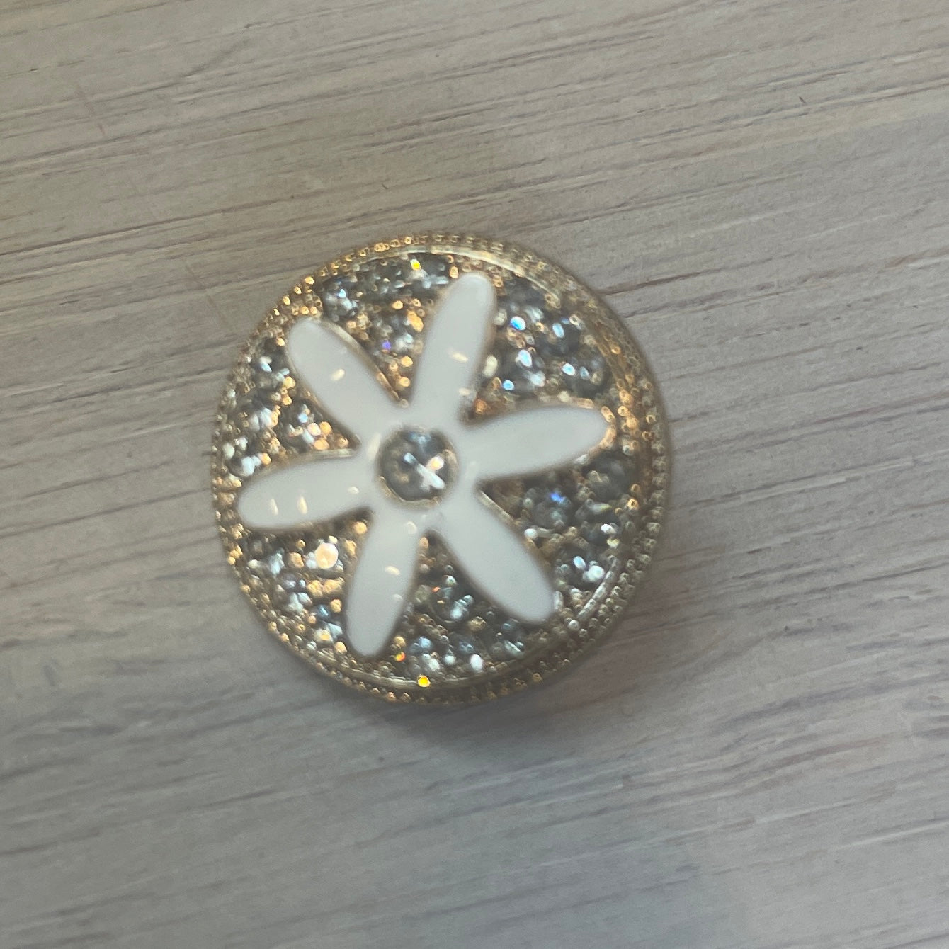 gold garden diamante flower button