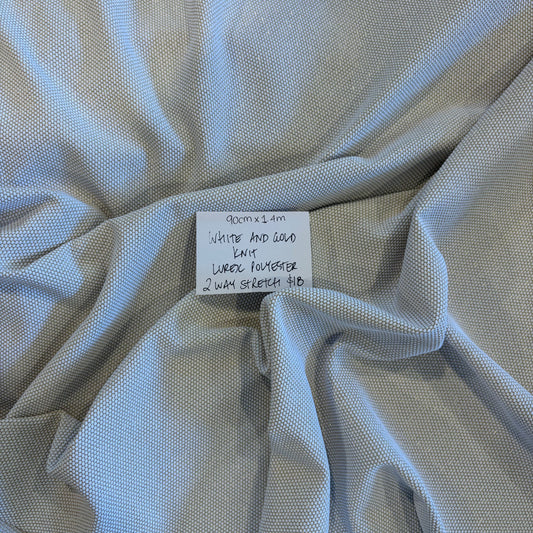 90cm White & Gold Knit