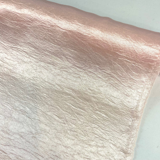 peachy pink crinkle satin