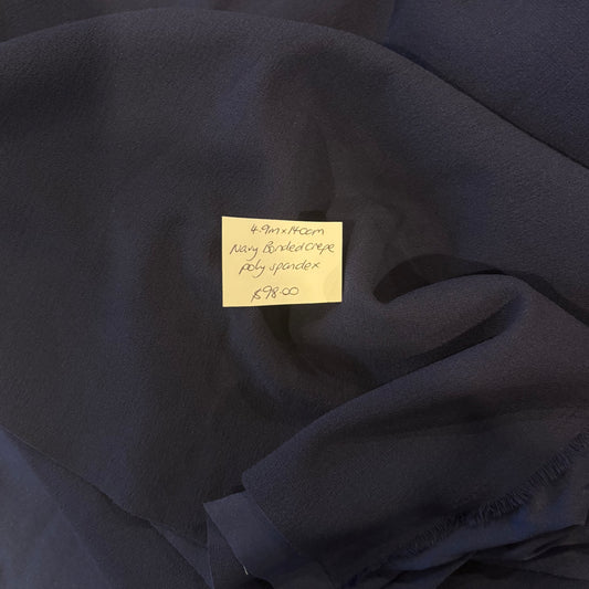 4.9m Navy Bonded Crepe