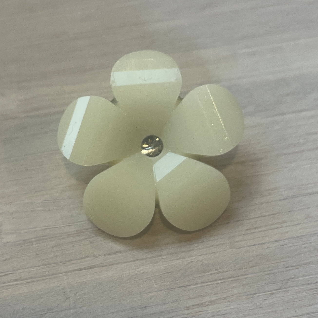 Ivory laser cut flower button