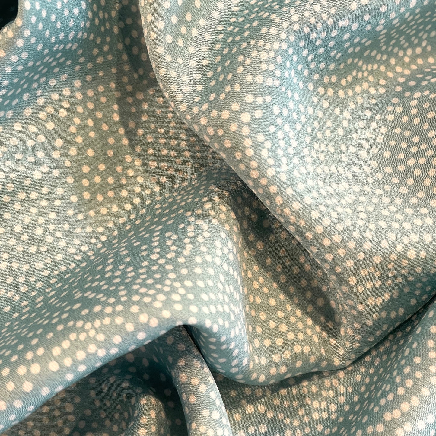 Sea mist confetti spot lightweight satin