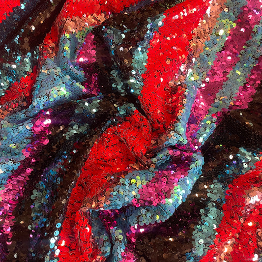 Carnival stripe Sequin mesh