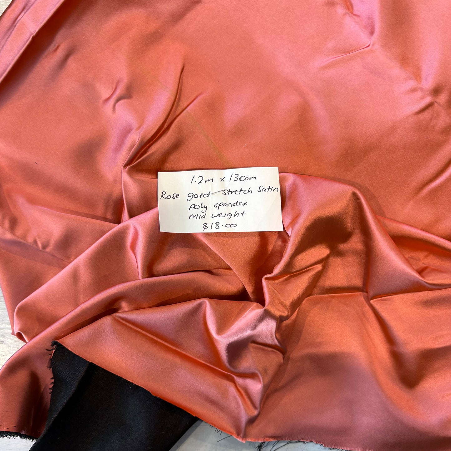 1.2m Rose Gold Stretch Satin