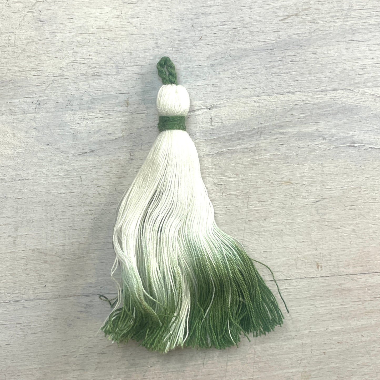 Khaki dip dyed 80mm cotton tassel