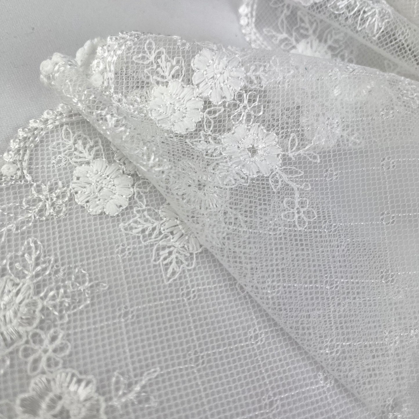 Gabrielle White Embroidered Lace