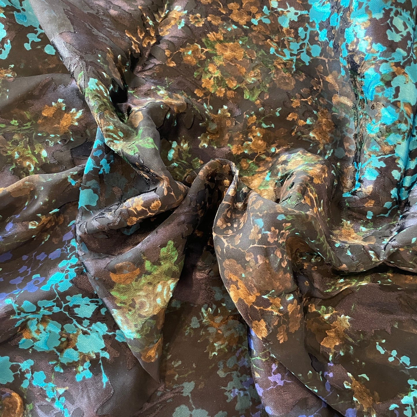 2m  dark forest jacquard silk viscose