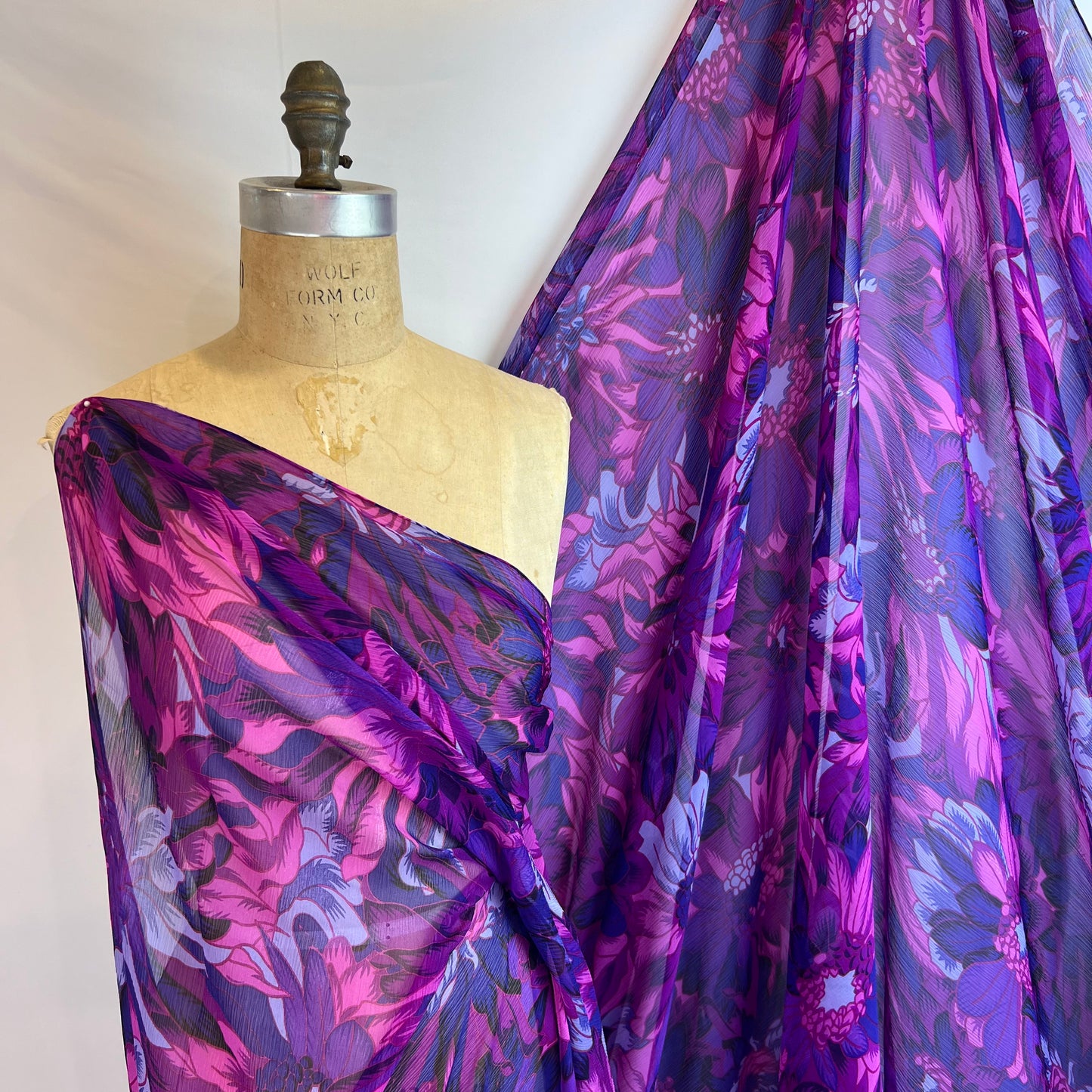 1mtr Mulberry Bloom Crinkle Silk Chiffon