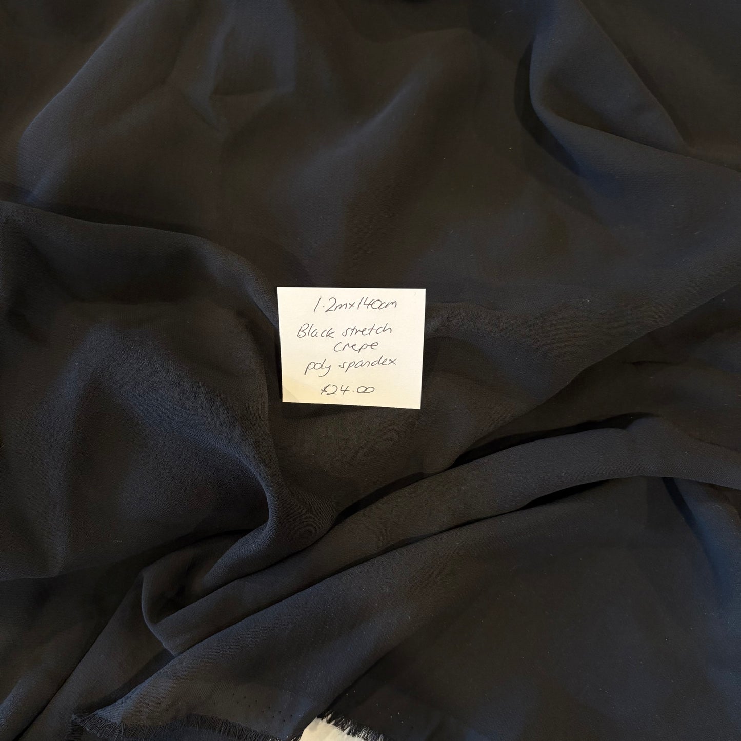 1.2m Black Stretch Crepe