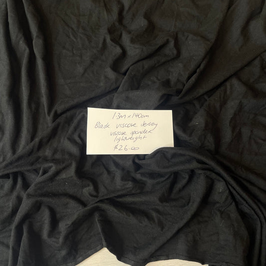 1.3m Black Viscose Jersey