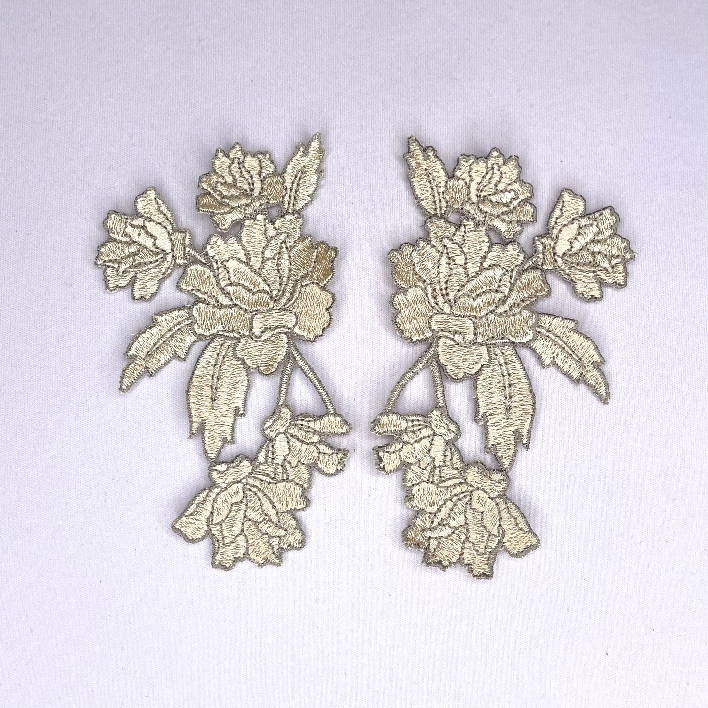 Fleur Dark Embroidered Motif Pair Small