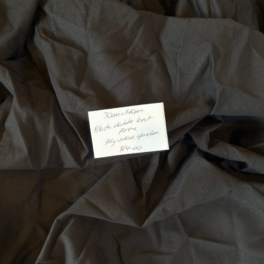 70cm Black double knit Ponte