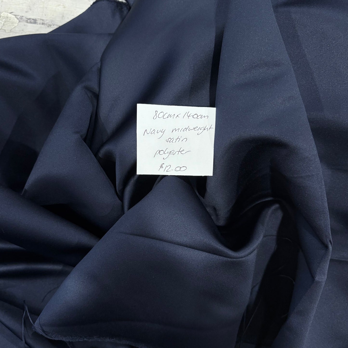 80cm Navy Midweight Satin