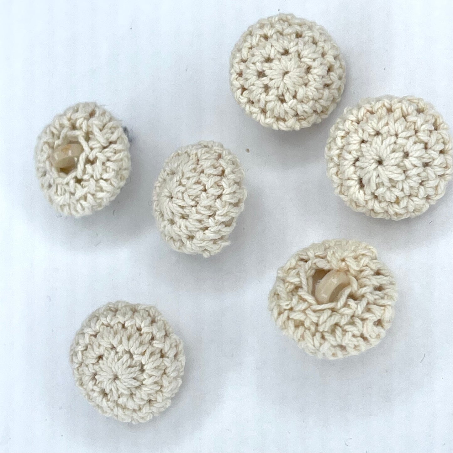 20mm Cream Cotton Crochet Cover Button