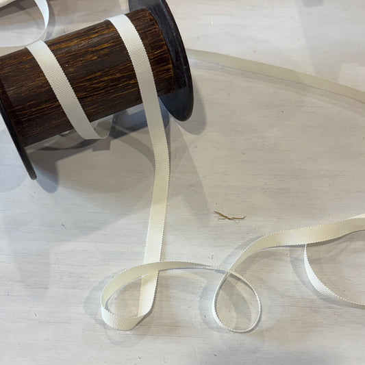 Cream 12mm Rayon Gross Grain Ribbon