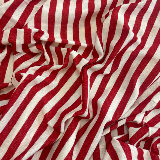 Red sailor stripe viscose jersey