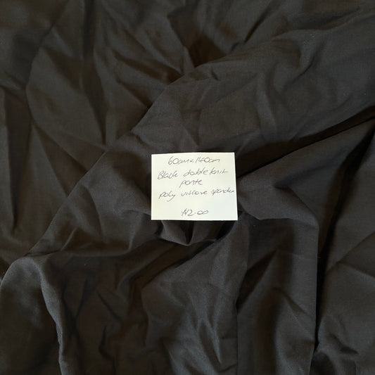 60cm Black double knit Ponte