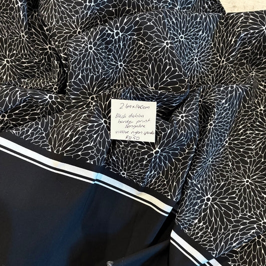 2.1m Black Dahlia Border Print Bengaline