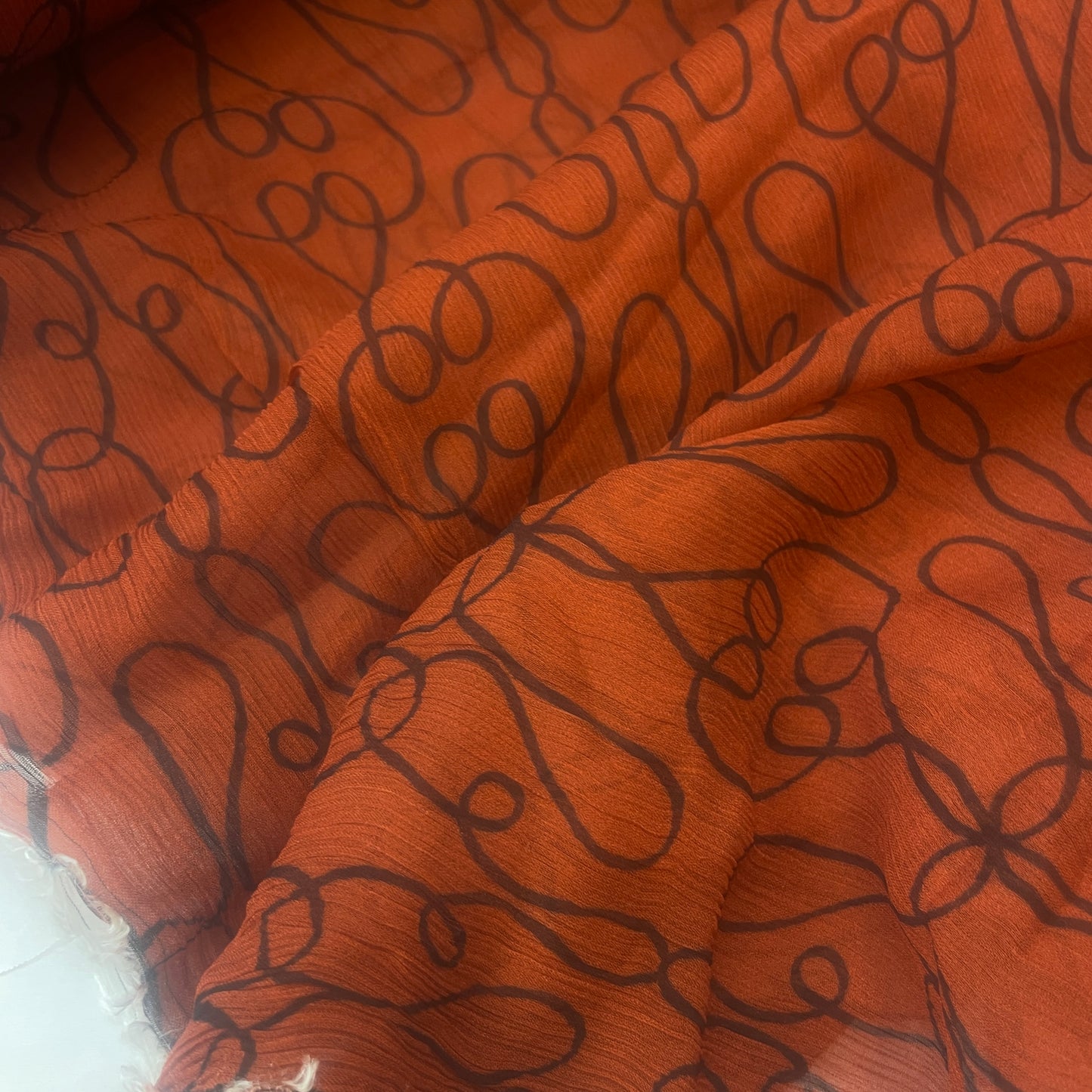 Sicily vines Crinkle Viscose Georgette