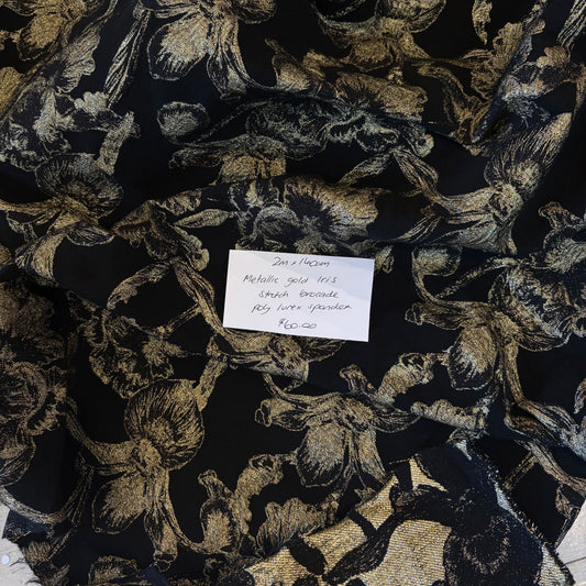 2m Metallic Gold Iris Stretch Brocade