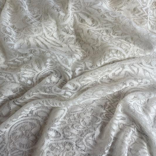 Lilly cream soft sheer jacquard knit